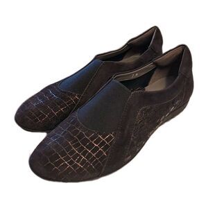 Sesto Meucci Celia Women's 7 Brown Suede Trainers Loafers Comfortable Stylish